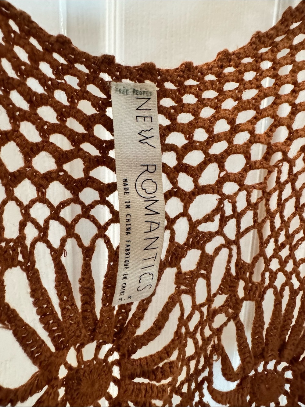 Free People New Romantics “diamond in the rough Crochet Floral Top - Brown - Picture 2 of 6